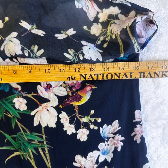 Slate & Willow Women's Maxi Dress Black Hudson Floral One-Shoulder Sz 4 - Picture 6 of 15